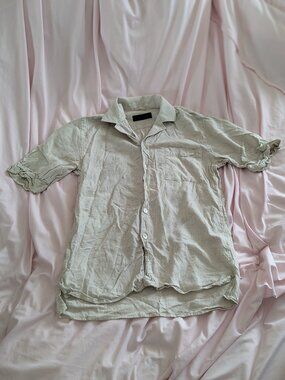 École de Pensée Tan Linen Rayon Camp Shirt 50